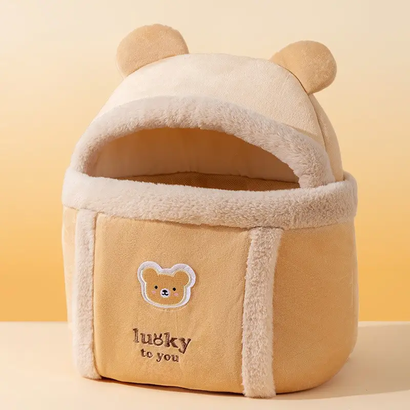 Cute Bear Hat Pet Bag Crossbody Portable Bag - Image 14