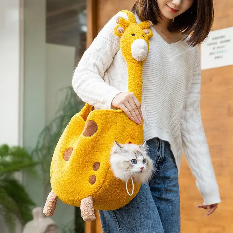 Cute Bear Hat Pet Bag Crossbody Portable Bag - Image 5