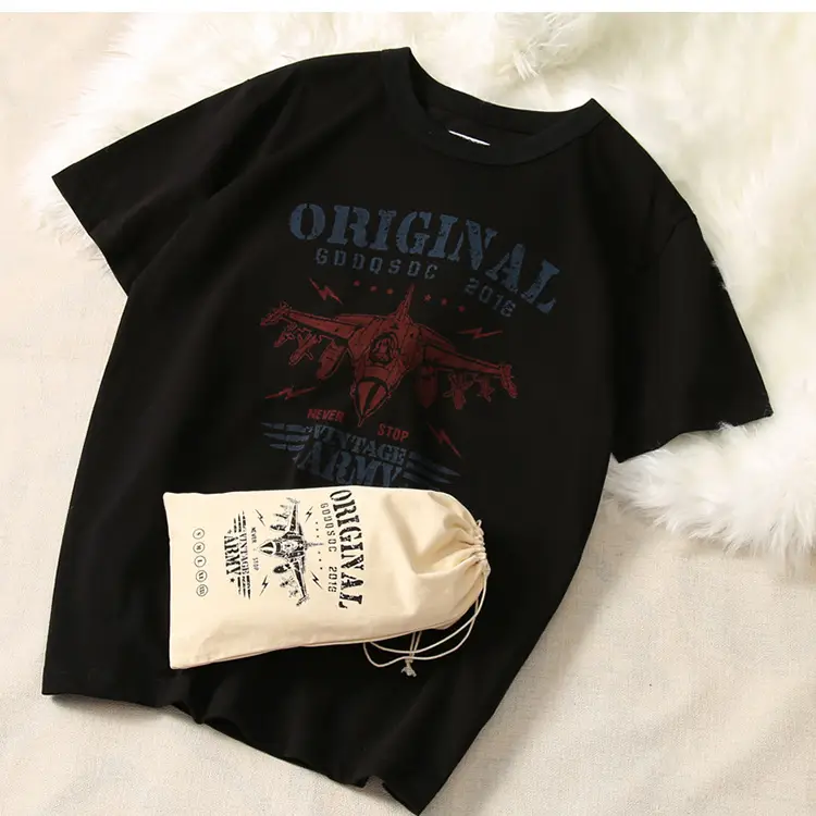 Men Blue Motorcycle Printed T-Shirt with Guochao Bag — feature 7