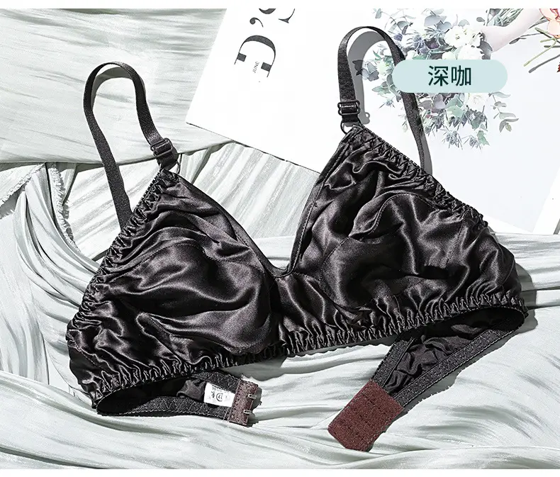 Silk Bra No Sponge No Steel Ring Thin Mulberry Silk Bra Seamless Underwear Women's Large Size Breathable Silk Bra — feature 15