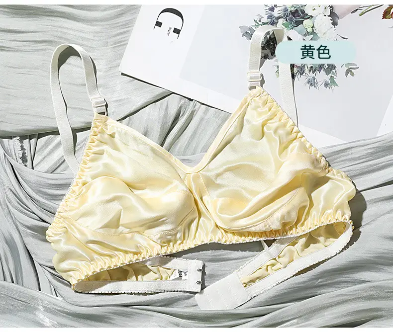Silk Bra No Sponge No Steel Ring Thin Mulberry Silk Bra Seamless Underwear Women's Large Size Breathable Silk Bra — feature 16