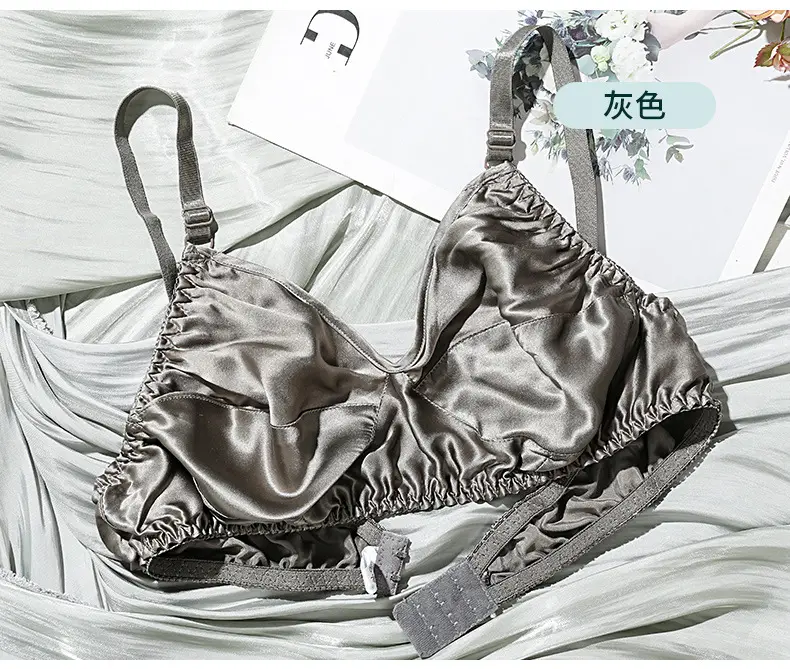 Silk Bra No Sponge No Steel Ring Thin Mulberry Silk Bra Seamless Underwear Women's Large Size Breathable Silk Bra — feature 18