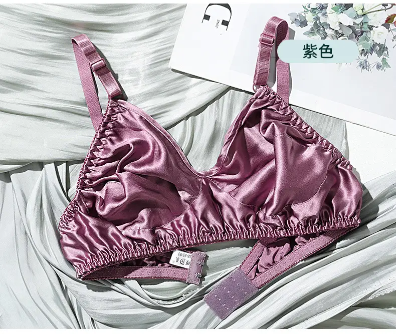 Silk Bra No Sponge No Steel Ring Thin Mulberry Silk Bra Seamless Underwear Women's Large Size Breathable Silk Bra — feature 21