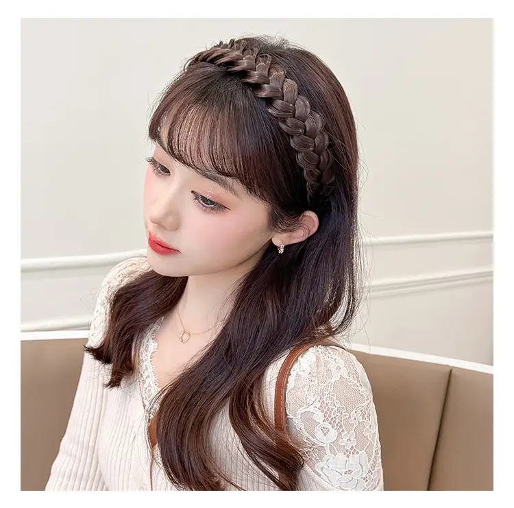 Pearl Fishbone Braided Pearl Hair Hoop Women — feature 13