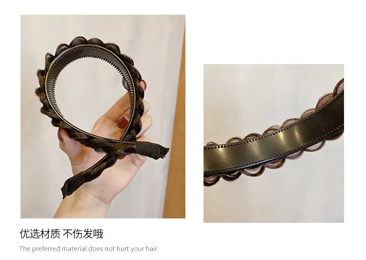 Pearl Fishbone Braided Pearl Hair Hoop Women — feature 7