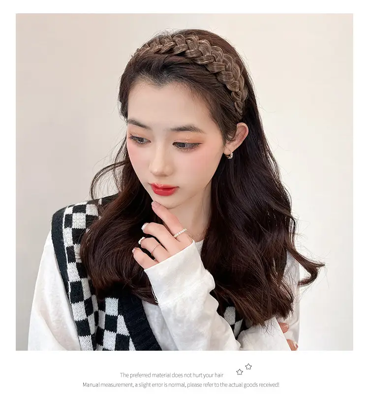 Pearl Fishbone Braided Pearl Hair Hoop Women — feature 9