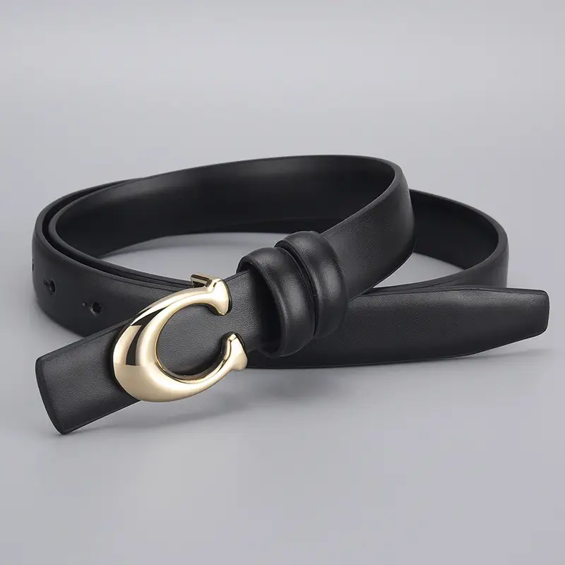 Black C-Shape Buckle Belt for Women - Image 8