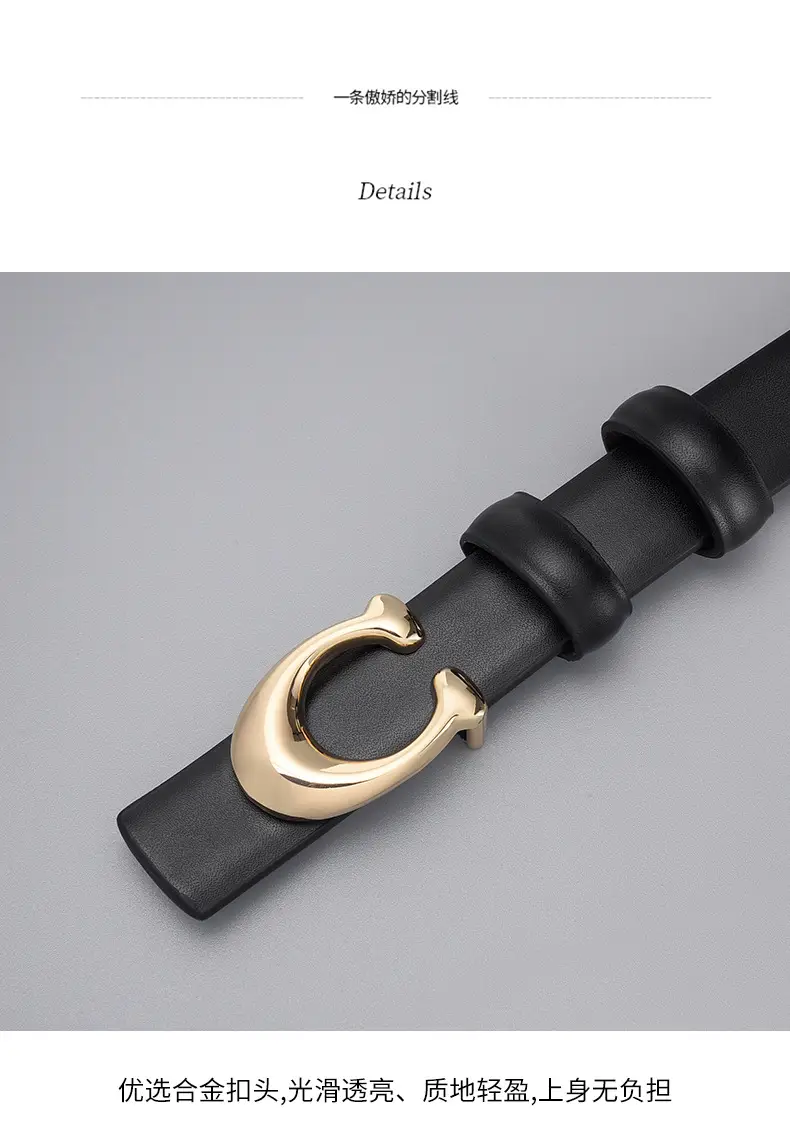 Black C-Shape Buckle Belt for Women — feature 25