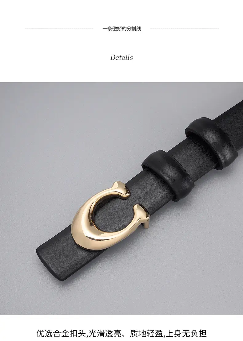 Black C-Shape Buckle Belt for Women — feature 29