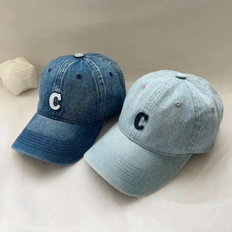 Men Retro Denim Letter C Baseball Cap Sunshade - Image 4