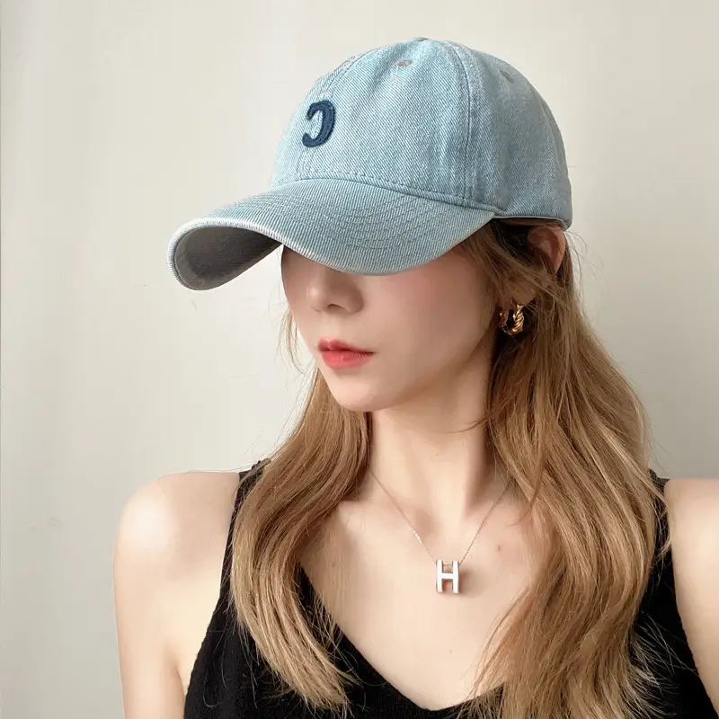 Men Retro Denim Letter C Baseball Cap Sunshade - Image 5