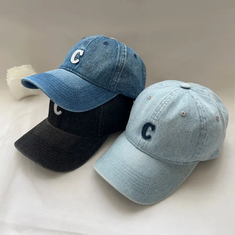 Men Retro Denim Letter C Baseball Cap Sunshade - Image 7