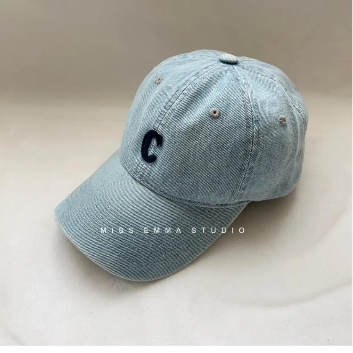 Men Retro Denim Letter C Baseball Cap Sunshade — feature 14