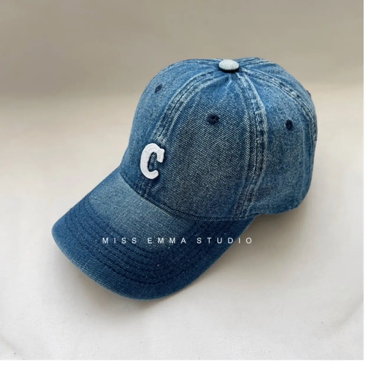 Men Retro Denim Letter C Baseball Cap Sunshade — feature 15