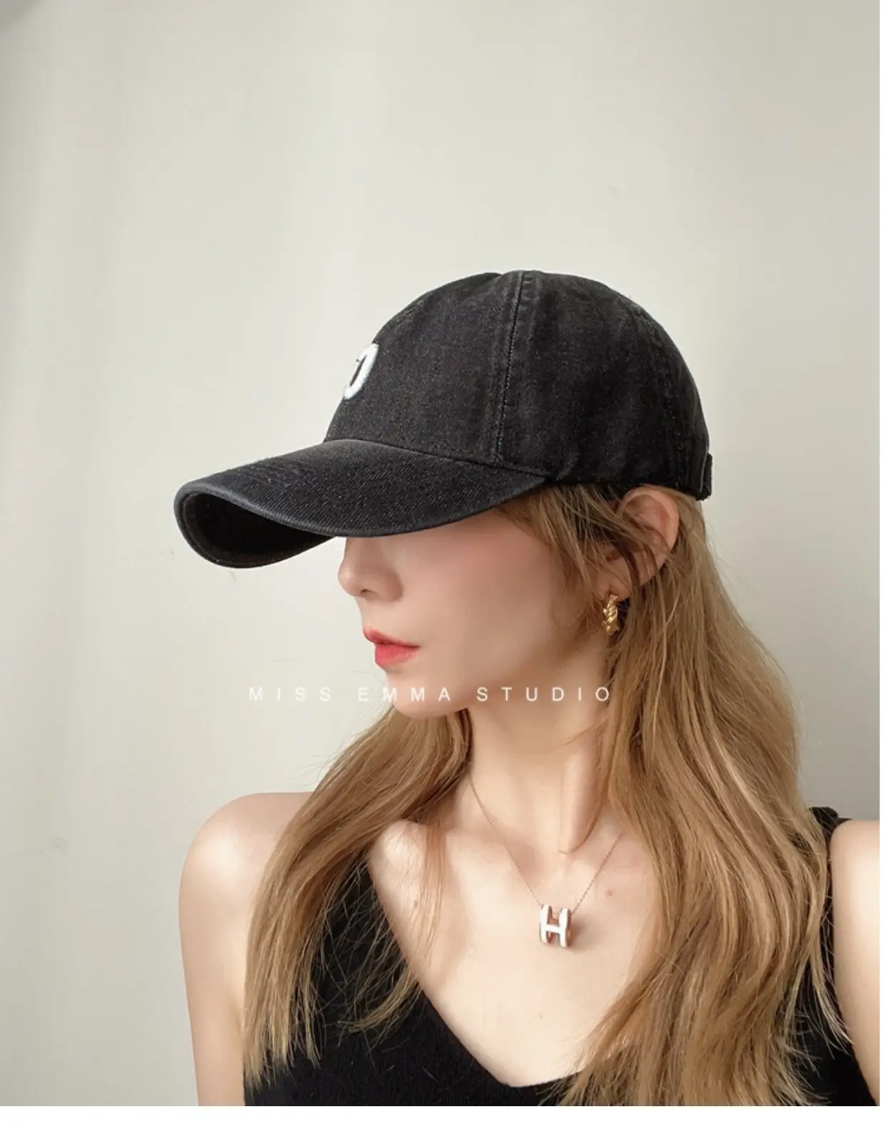Men Retro Denim Letter C Baseball Cap Sunshade — feature 7