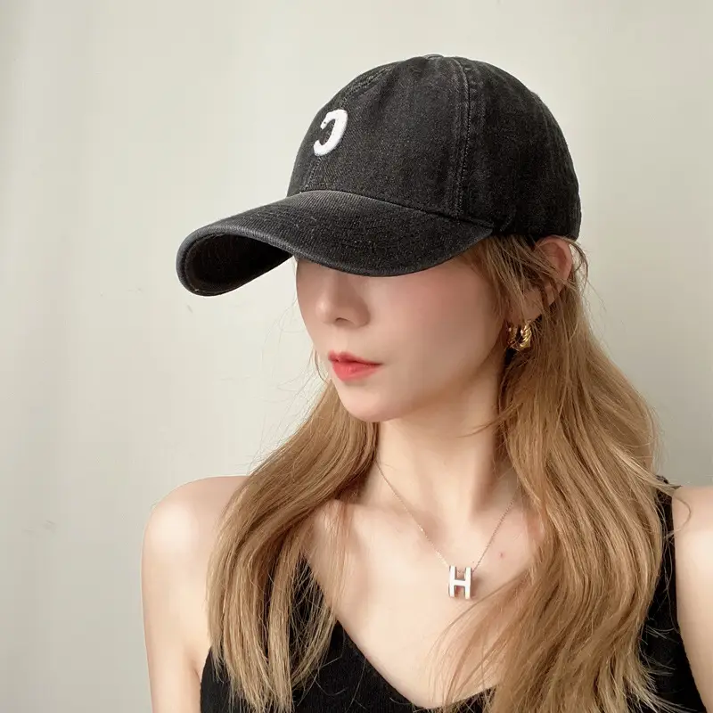 Men Retro Denim Letter C Baseball Cap Sunshade - Image 3