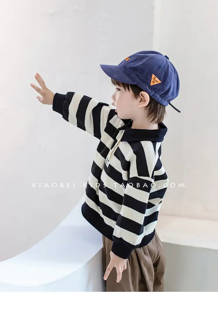 Children's Beige Baseball Cap with "BOSTY" Embroidery — feature 8