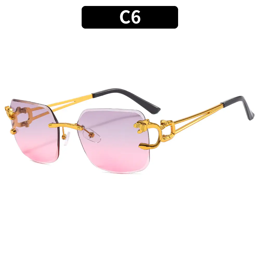 Pink Cut Edge Sunglasses Leopard Temples Women