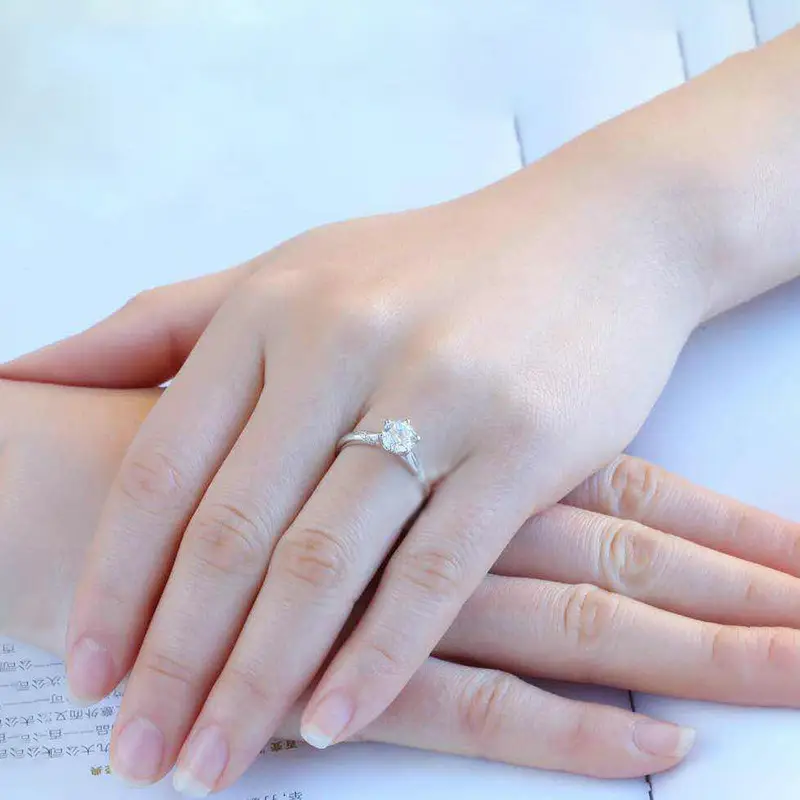 Clearance Young Plated Diamond Ring with Eight-Heart Design - Image 4