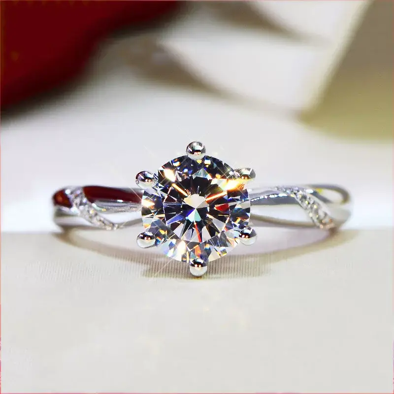 Clearance Young Plated Diamond Ring with Eight-Heart Design — feature 2