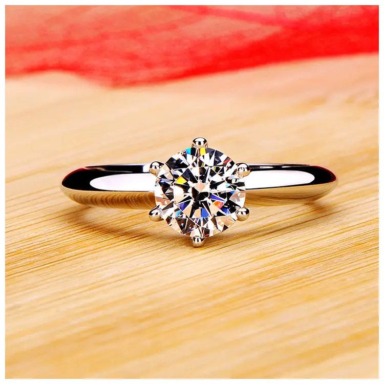 Zhou Family Classic Six Claw Moissanite Ring 18K Gold - Image 2