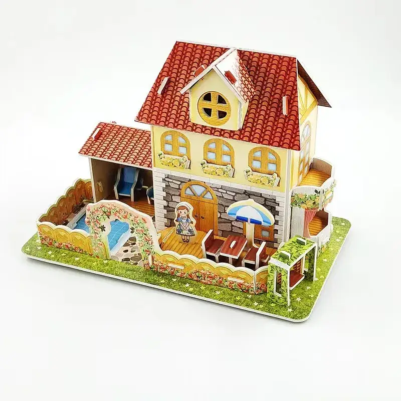 3D Blue Castle Puzzle Toy for Kids - Image 15