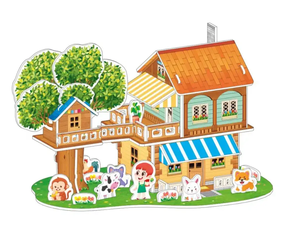 3D Blue Castle Puzzle Toy for Kids - Image 26