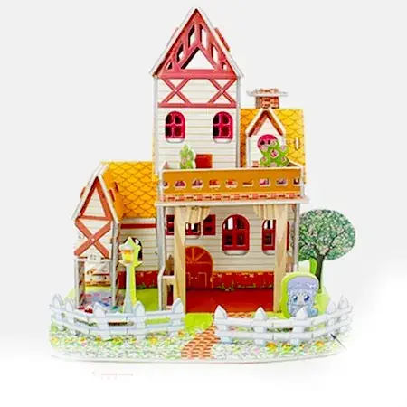 3D Blue Castle Puzzle Toy for Kids - Image 32