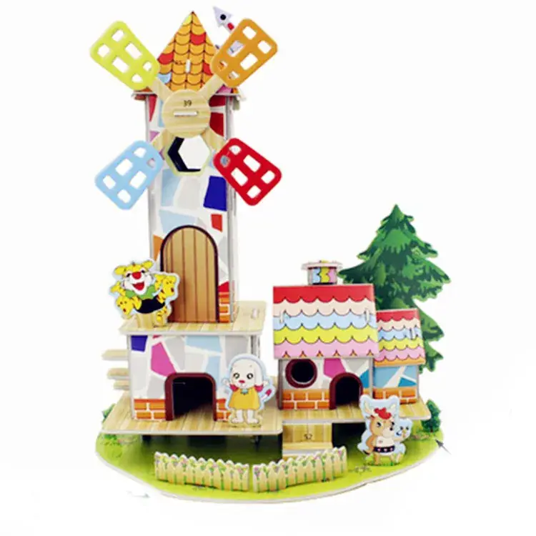 3D Blue Castle Puzzle Toy for Kids - Image 36