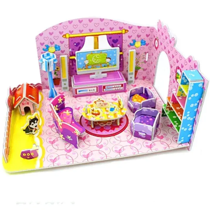 3D Blue Castle Puzzle Toy for Kids - Image 38