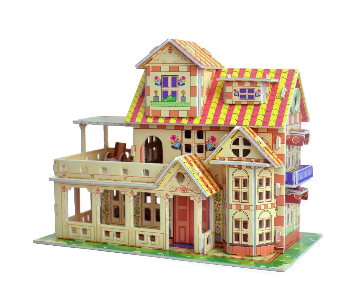 3D Blue Castle Puzzle Toy for Kids - Image 45