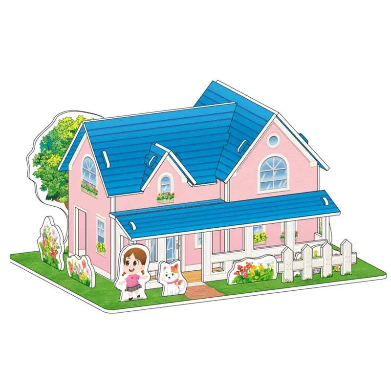 3D Blue Castle Puzzle Toy for Kids - Image 4