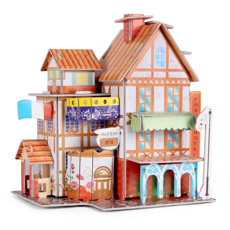 3D Blue Castle Puzzle Toy for Kids - Image 51