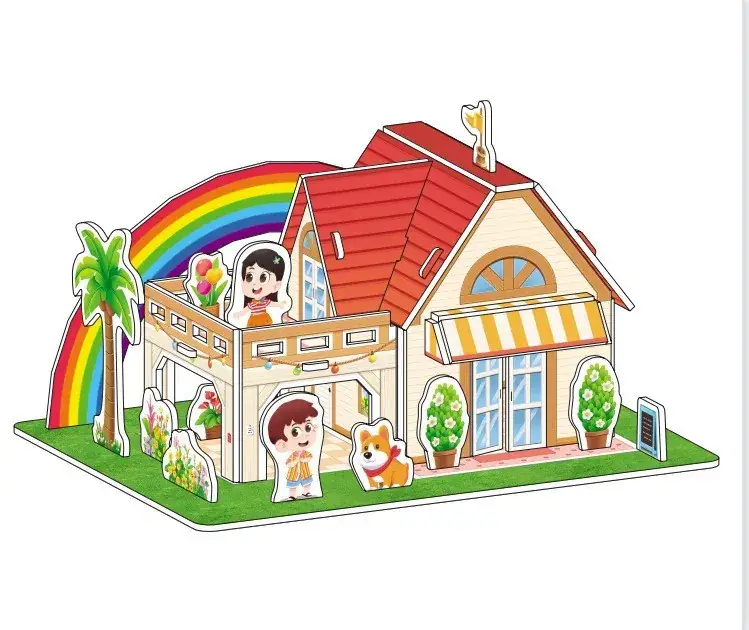 3D Blue Castle Puzzle Toy for Kids - Image 5