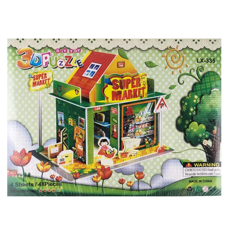 3D Blue Castle Puzzle Toy for Kids - Image 62