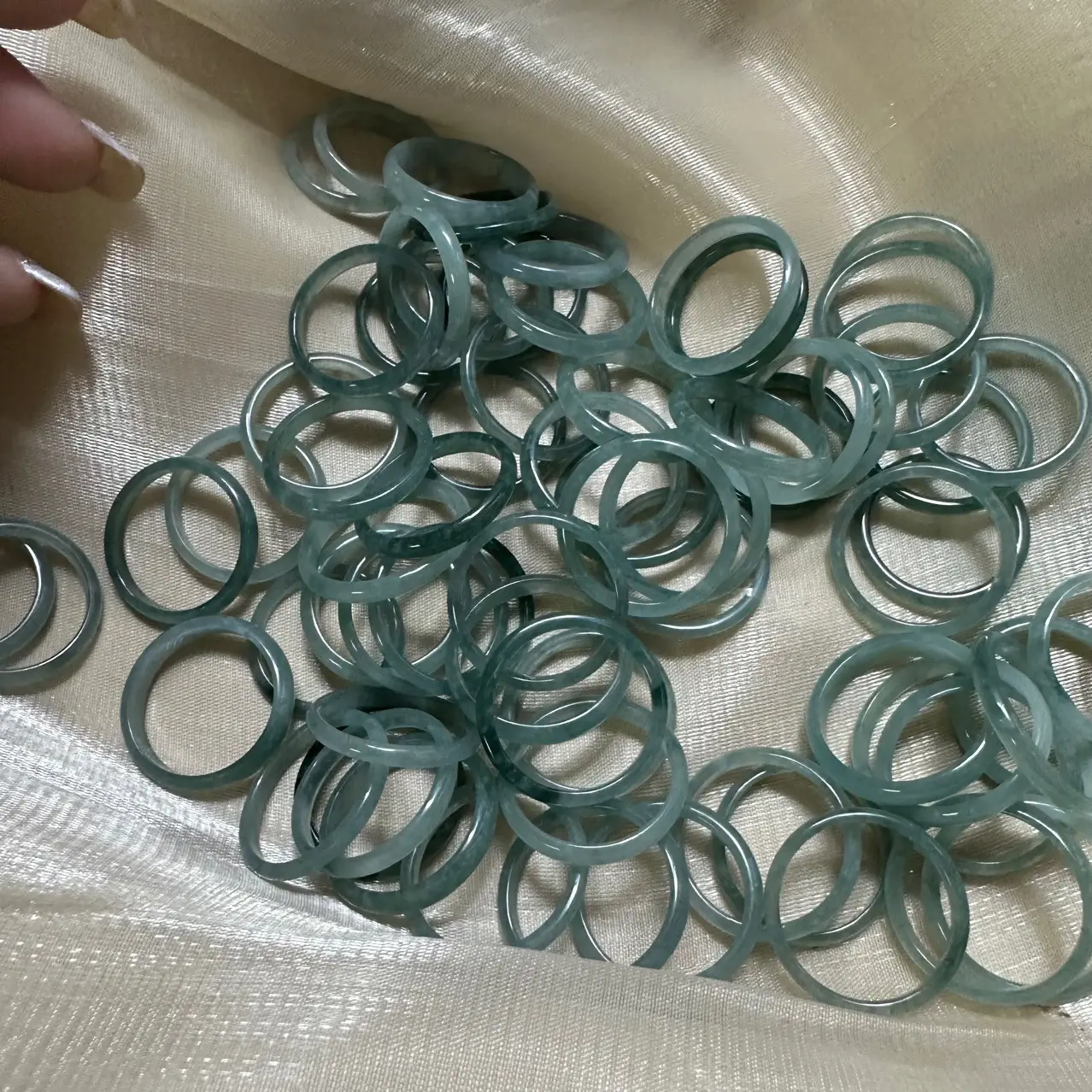 Blue Water Jade DIY Rings for Women - Image 3