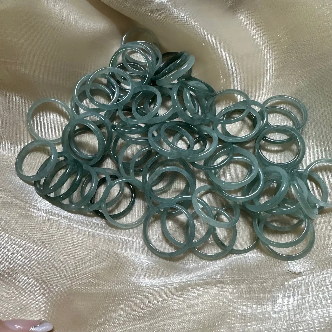 Blue Water Jade DIY Rings for Women - Image 4