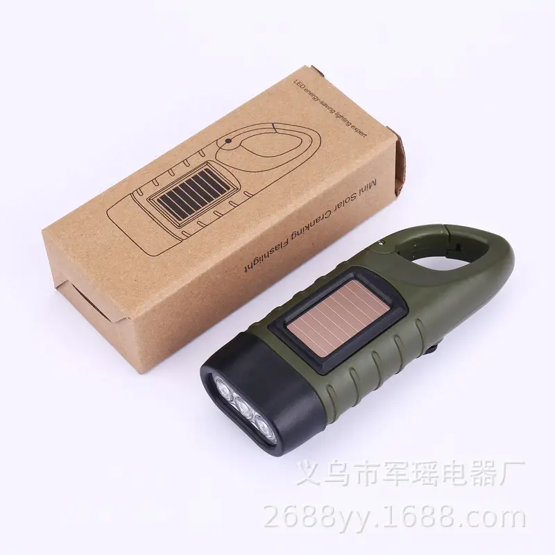 Solar Hand-Crankled Emergency Light Outdoor Camping Flashlight — feature 8