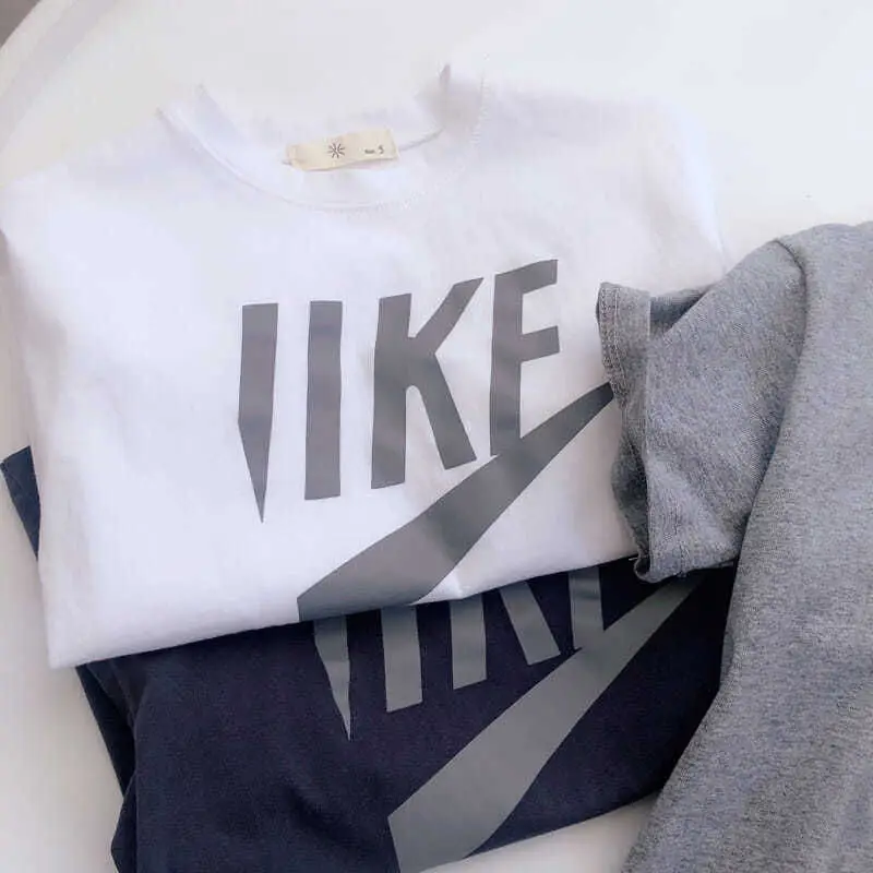 Boys T-shirt White Nike Like Print Short Sleeve — feature 16