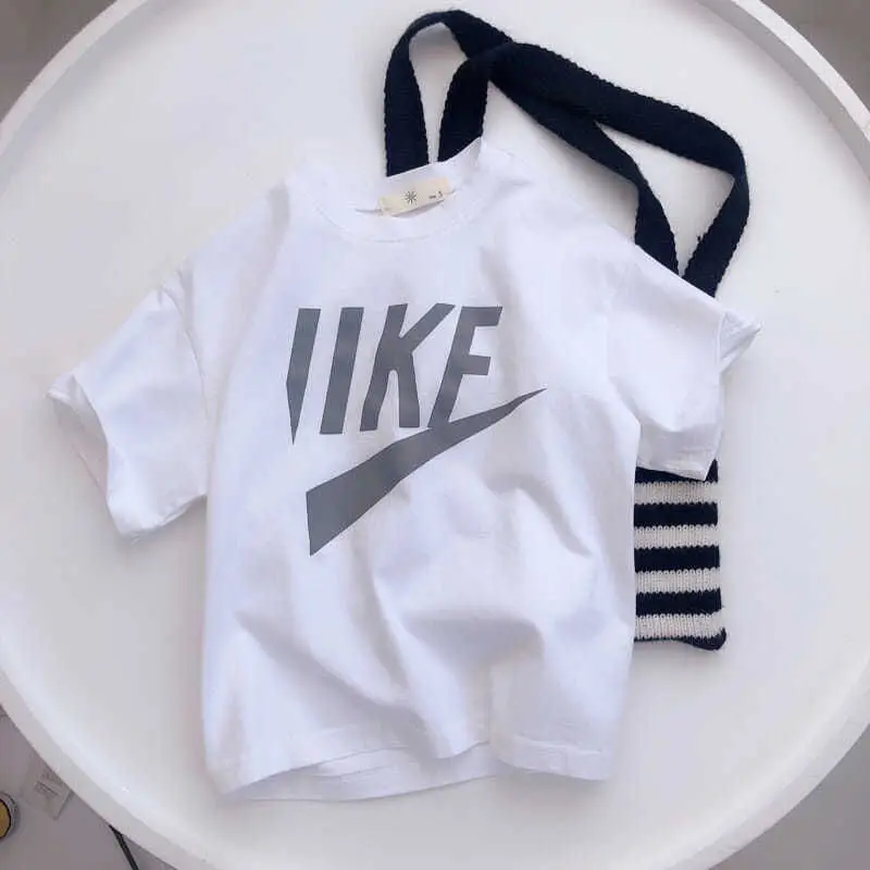 Boys T-shirt White Nike Like Print Short Sleeve — feature 17
