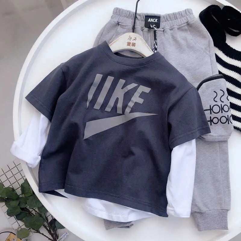 Boys T-shirt White Nike Like Print Short Sleeve — feature 21