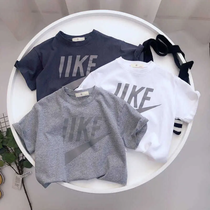 Boys T-shirt White Nike Like Print Short Sleeve — feature 4