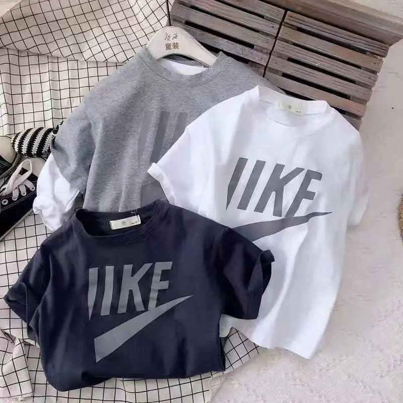 Boys T-shirt White Nike Like Print Short Sleeve — feature 5