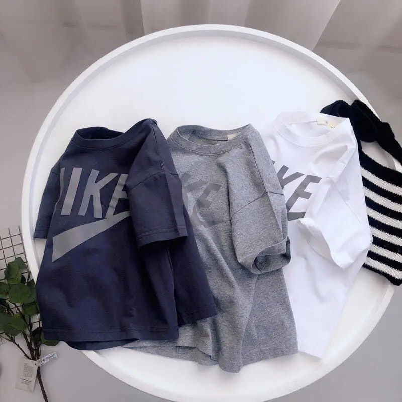 Boys T-shirt White Nike Like Print Short Sleeve — feature 6