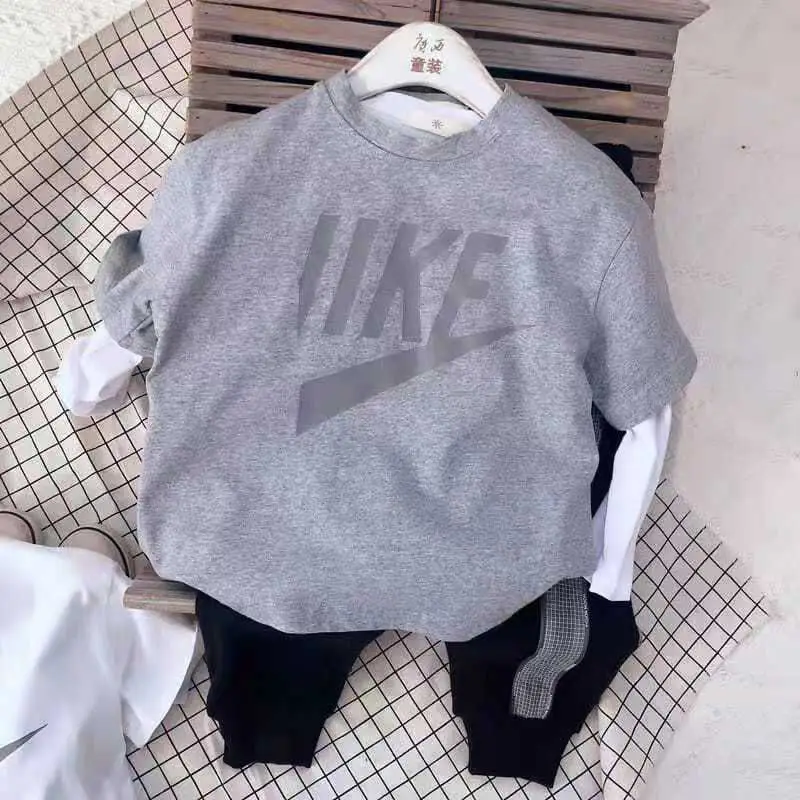 Boys T-shirt White Nike Like Print Short Sleeve — feature 8