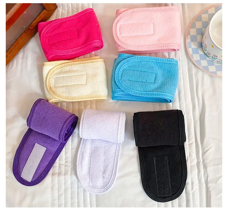 Black Velcro Headband for Women Face Wash Sports Sweat Absorbent — feature 6