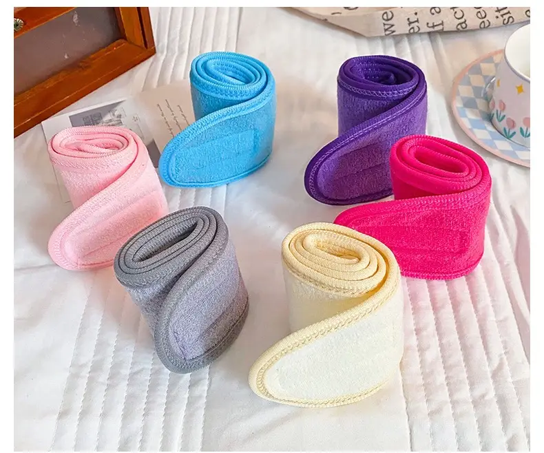 Black Velcro Headband for Women Face Wash Sports Sweat Absorbent — feature 7