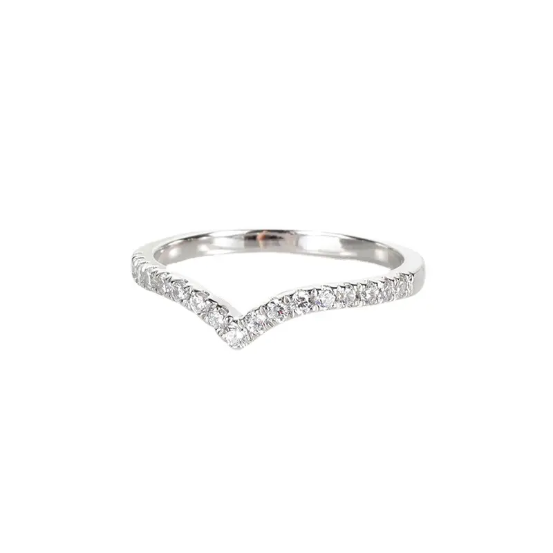 S925 Silver V-Shape Diamond Ring for Women - Image 10