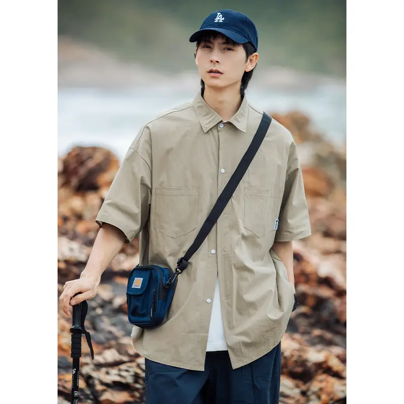 Han Road Men's Black Short Sleeve Button Shirt - Image 5