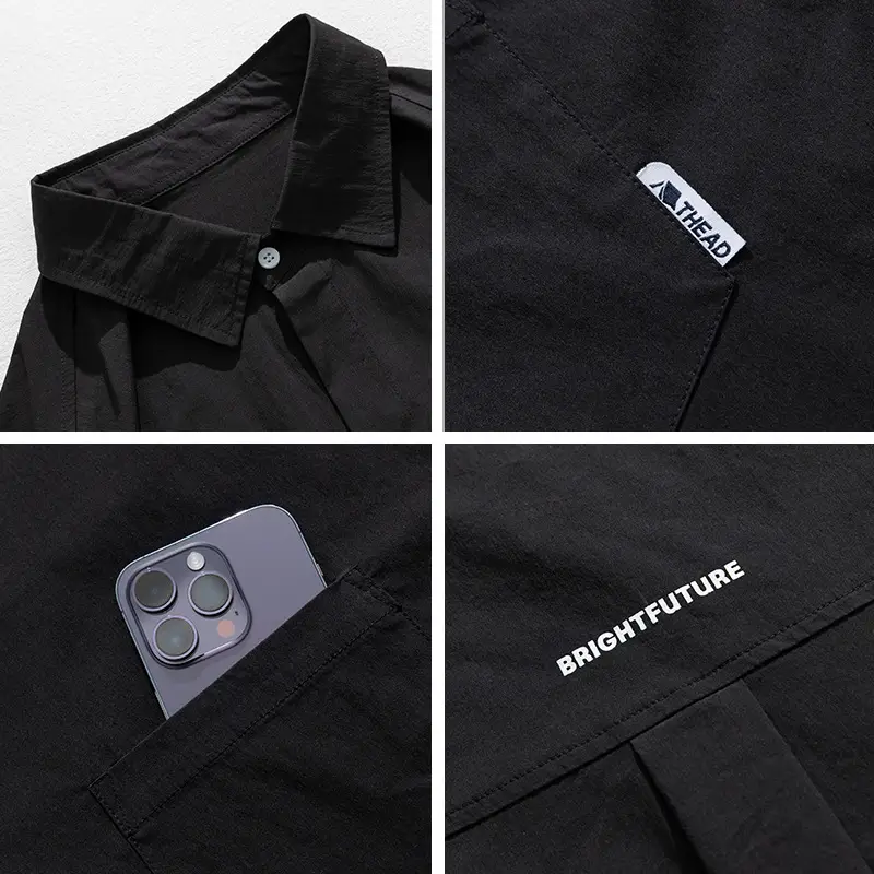 Han Road Men's Black Short Sleeve Button Shirt - Image 7